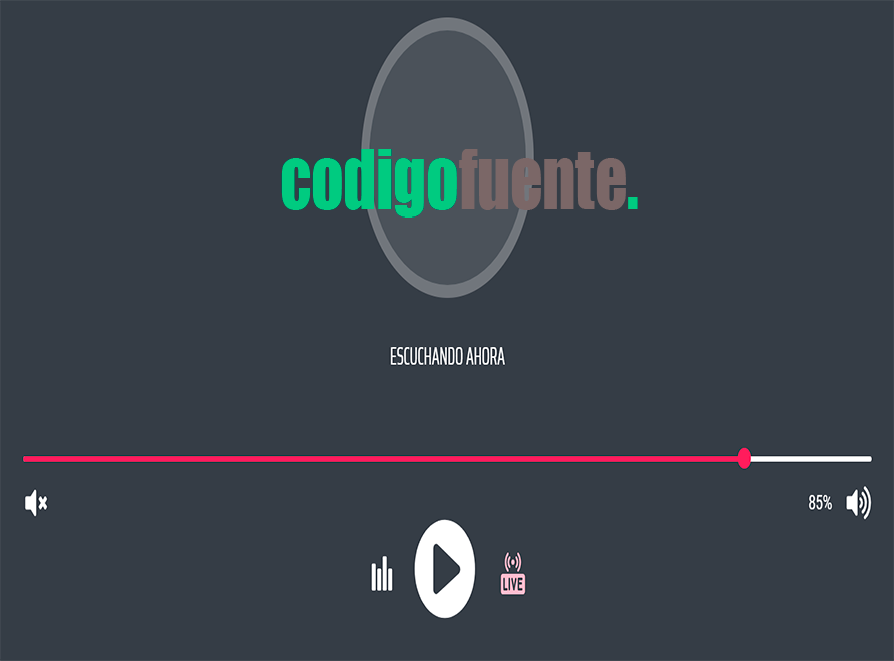 Player HTML para Radio