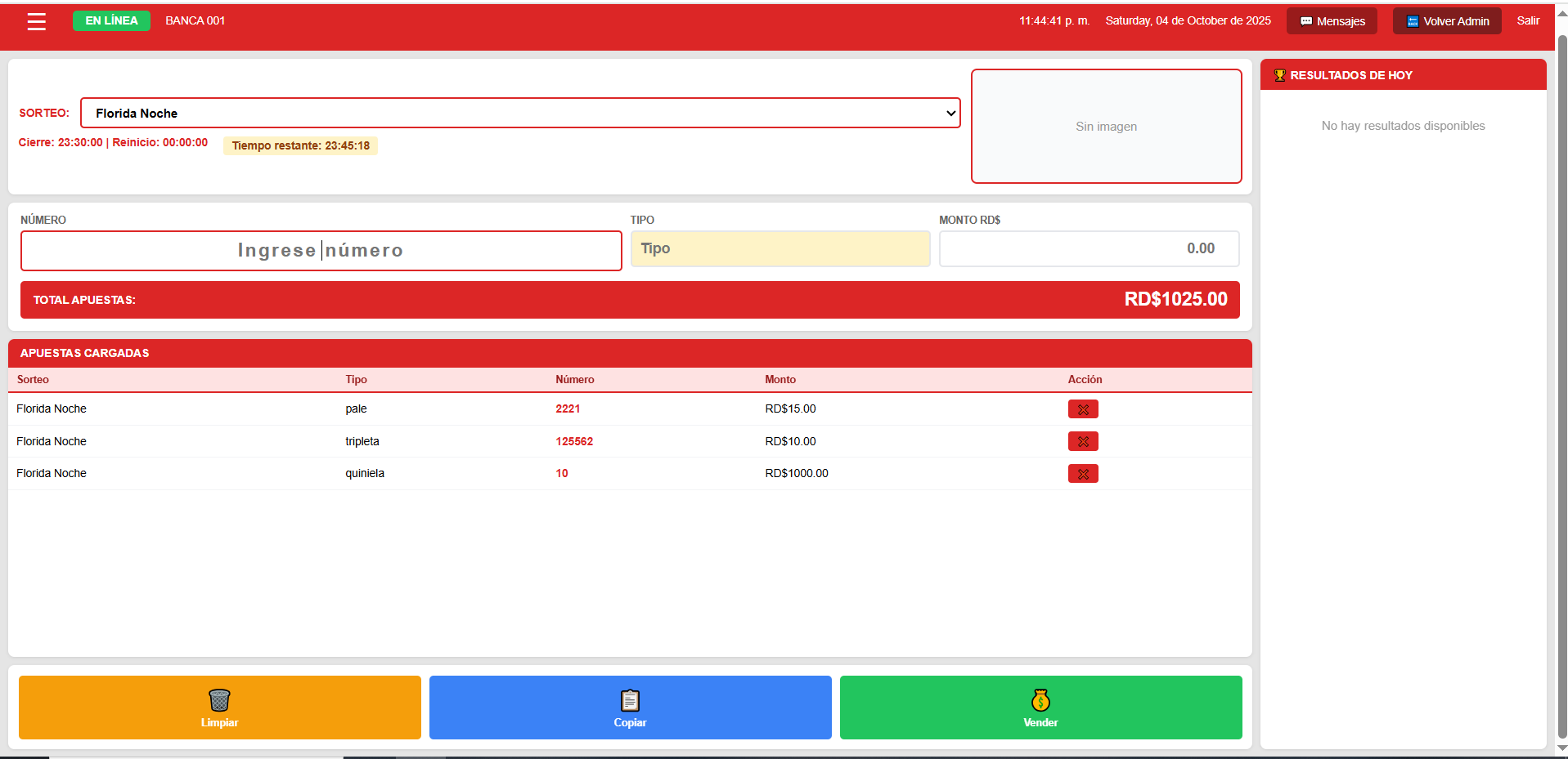 Sistema ventas Loterias Dominicanas