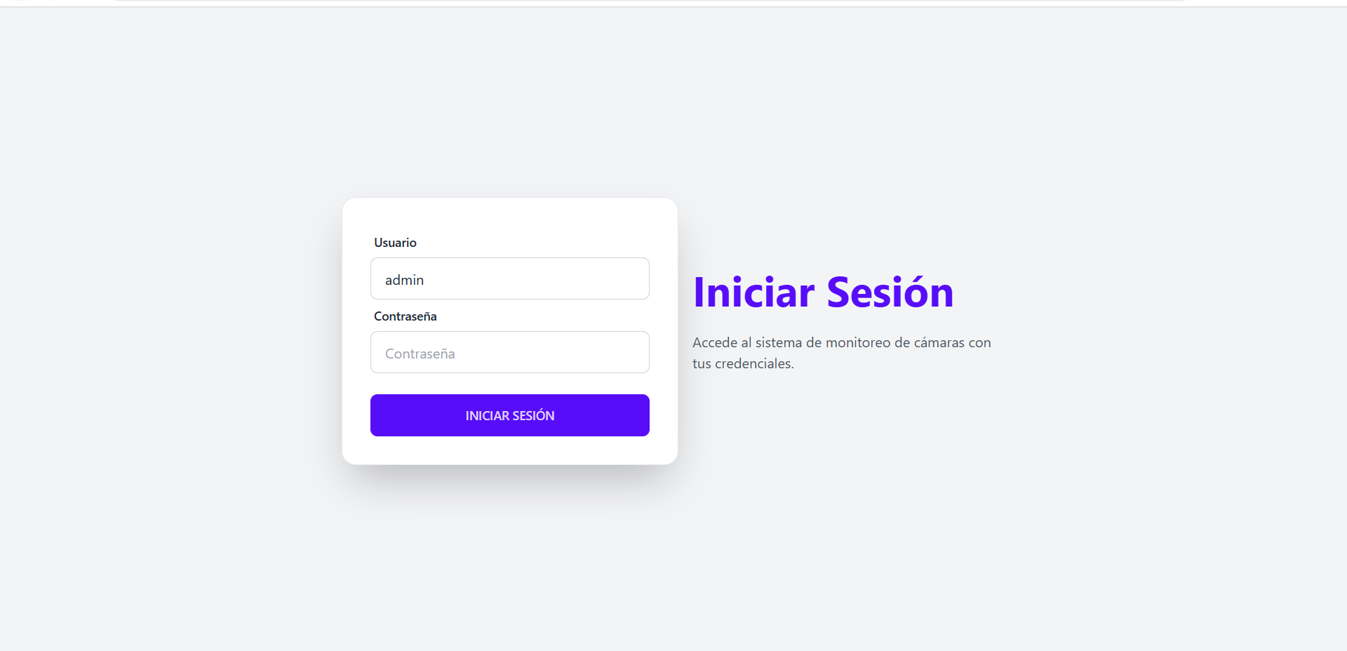 Sistema control de Camaras de Vigilancia